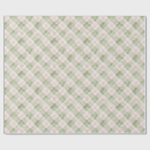 Green Pink Plaid Stripes Birthday Cadeaupapier (Vlak)