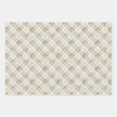 Green Pink Plaid Stripes Birthday Inpakpapier Vel (Voorkant)