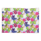 Green Pink Purple Tropical Exotic Abstract Floral Kussensloop (Achterkant)