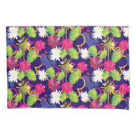 Green Pink Purple Tropical Exotic Abstract Floral Kussensloop
