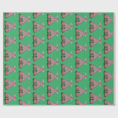 Green Pink Staffordshire Dogs Cadeaupapier (Vlak)