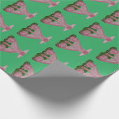 Green Pink Staffordshire Dogs Cadeaupapier (Hoek)
