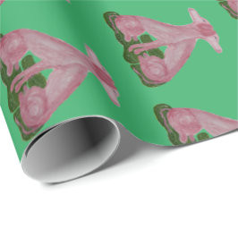Green Pink Staffordshire Dogs Cadeaupapier