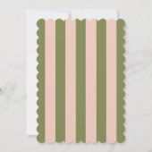 Green Pink Striped Cute illustrated Bridal Shower Kaart (Achterkant)