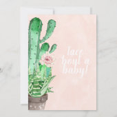Green Pink Taco Bout A Baby baby shower Kaart (Achterkant)