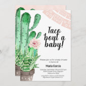 Green Pink Taco Bout A Baby baby shower Kaart (Voorkant / Achterkant)