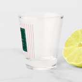 Green pink Tennis Bachelorette elegant modern Shot Glas (Rechts)