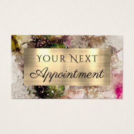 Green PinK Waterverf Appointment Card Visitekaartje