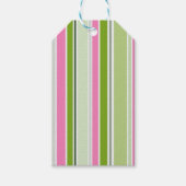 GREEN PINK WHITE STRIPES CADEAULABEL (Voorkant)
