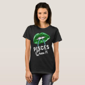 Green Pisces Queen Lips Chain Zodiac St Patricks D T-shirt (Voorkant volledig)