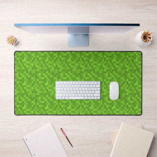 Green Pixel Pattern Retro 8-Bit Gaming Bureaumat (Kantoor 1)