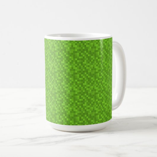 Green Pixel Pattern Retro 8-Bit Gaming Koffiemok (Voorkant rechts)