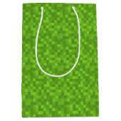 Green Pixel Pattern Retro 8-Bit Gaming Medium Cadeauzakje (Voorkant)