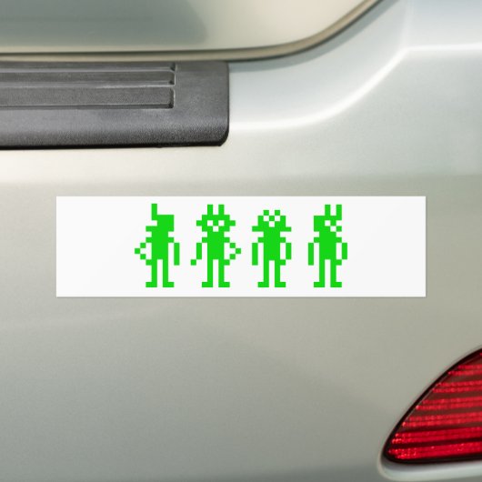 Green pixel robots bumpersticker (Op auto)
