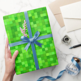 Green Pixels Cadeaupapier