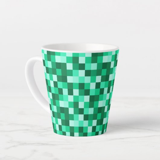 Green Pixels Micraft Inspired Mug Cup Latte Mok (Linkerhoek)