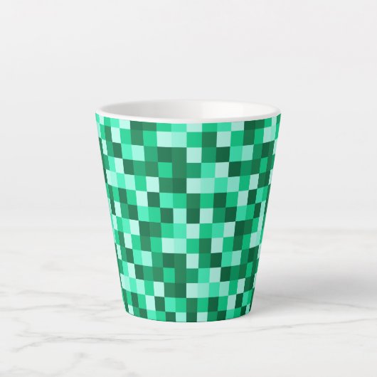 Green Pixels Micraft Inspired Mug Cup Latte Mok (Voorkant)