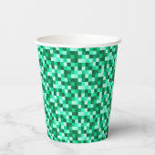 Green Pixels Minecraft Birthday Paper Cups Papieren Bekers (Achterkant)