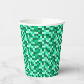Green Pixels Minecraft Birthday Paper Cups Papieren Bekers (Links)