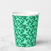 Green Pixels Minecraft Birthday Paper Cups Papieren Bekers (Rechts)