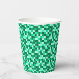 Green Pixels Minecraft Birthday Paper Cups Papieren Bekers