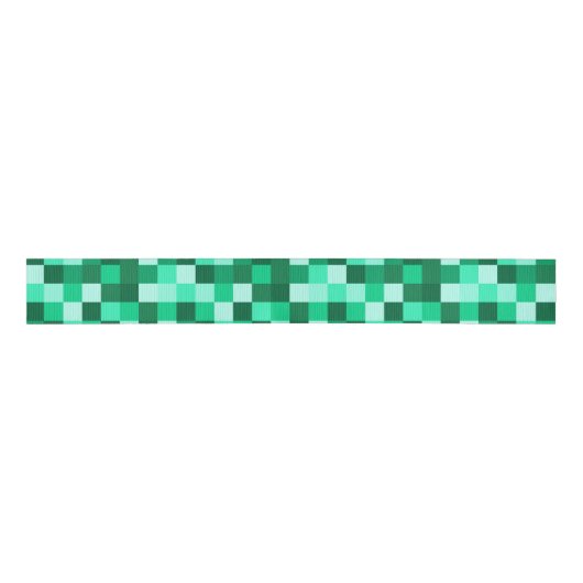 Green Pixels Ribbon Minecraft Party Ribbon Grosgrain Lint (Voorkant)