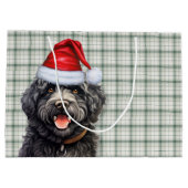 Green Plaid Barbet Hondenvakantie Groot Cadeauzakje (Achterkant)