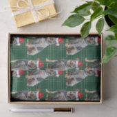 Green Plaid Blue Heeler Hond Kerstvakantie Tissuepapier (Geschenk)