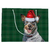 Green Plaid Blue Heeler Hondenliefhebber Vakantie Groot Cadeauzakje (Achterkant)