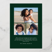Green Plaid Border Kerstfoto Folie Feestdagenkaart (Achterkant)