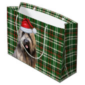 Green Plaid Briard Shepherd Hondenliefhebber Vakan Groot Cadeauzakje (Achterkant Gekanteld)
