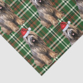 Green Plaid Briard Shepherd Hondenliefhebber Vakan Tissuepapier (Detail)