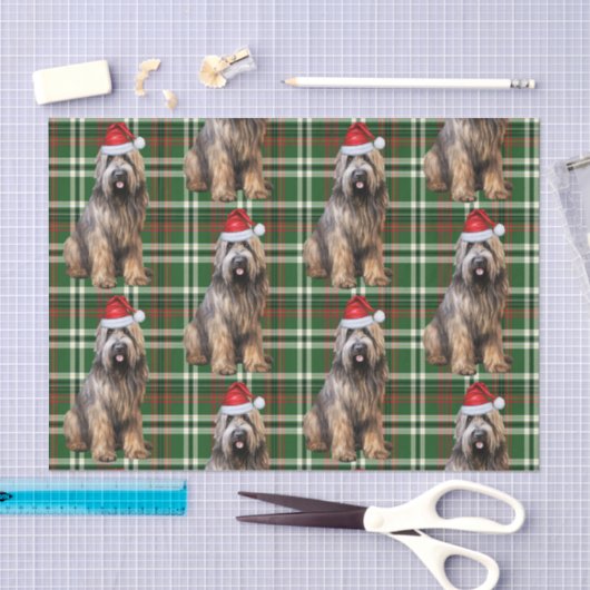 Green Plaid Briard Shepherd Hondenliefhebber Vakan Tissuepapier (Craft)