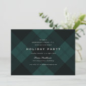 Green Plaid Business of Corporate Holiday Party Kaart (Staand voorkant)