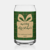 Green Plaid Christmas Festive Pattern -  Blikvorm Glas (Voorkant)