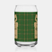 Green Plaid Christmas Festive Pattern -  Blikvorm Glas (Links)