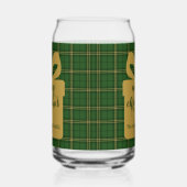 Green Plaid Christmas Festive Pattern -  Blikvorm Glas (Rechts)