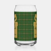 Green Plaid Christmas Festive Pattern -  Blikvorm Glas (Links)