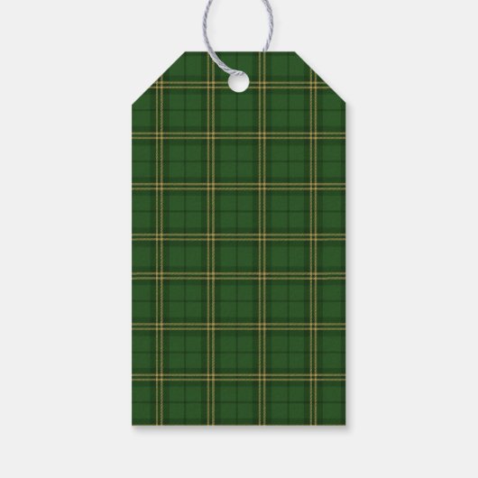 Green Plaid Christmas Festive Pattern - Cadeaulabel (Achterkant)