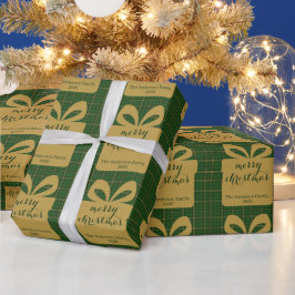 Green Plaid Christmas Festive Pattern -  Cadeaupapier