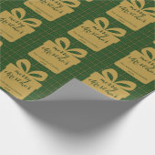 Green Plaid Christmas Festive Pattern -  Cadeaupapier (Hoek)
