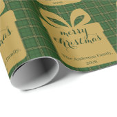 Green Plaid Christmas Festive Pattern -  Cadeaupapier (Rol Hoek)