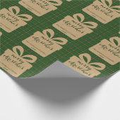Green Plaid Christmas Festive Pattern - Cadeaupapier (Hoek)