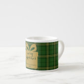 Green Plaid Christmas Festive Pattern -  Espresso Kop (Voorkant rechts)