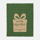 Green Plaid Christmas Festive Pattern -  Fleece Deken (Voorkant)
