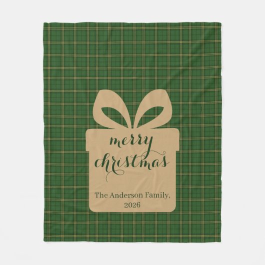 Green Plaid Christmas Festive Pattern - Fleece Deken (Voorkant)