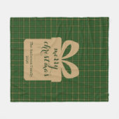Green Plaid Christmas Festive Pattern -  Fleece Deken (Voorkant (Horizontaal))