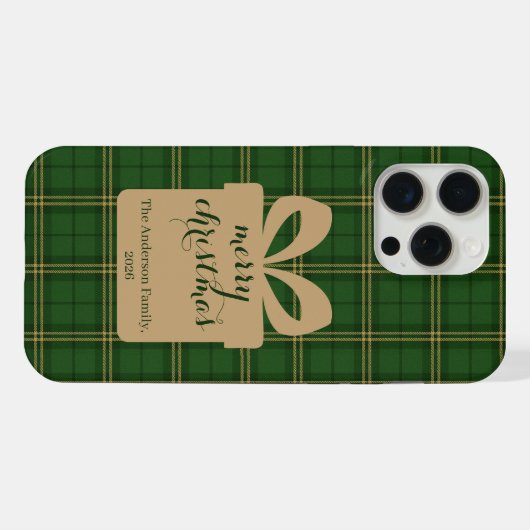 Green Plaid Christmas Festive Pattern -  iPhone Hoesje (Achterkant horizontaal)