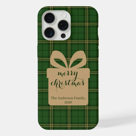 Green Plaid Christmas Festive Pattern - iPhone Hoesje (Achterkant)