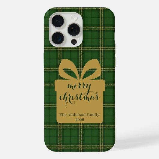 Green Plaid Christmas Festive Pattern -  iPhone Hoesje (Achterkant)